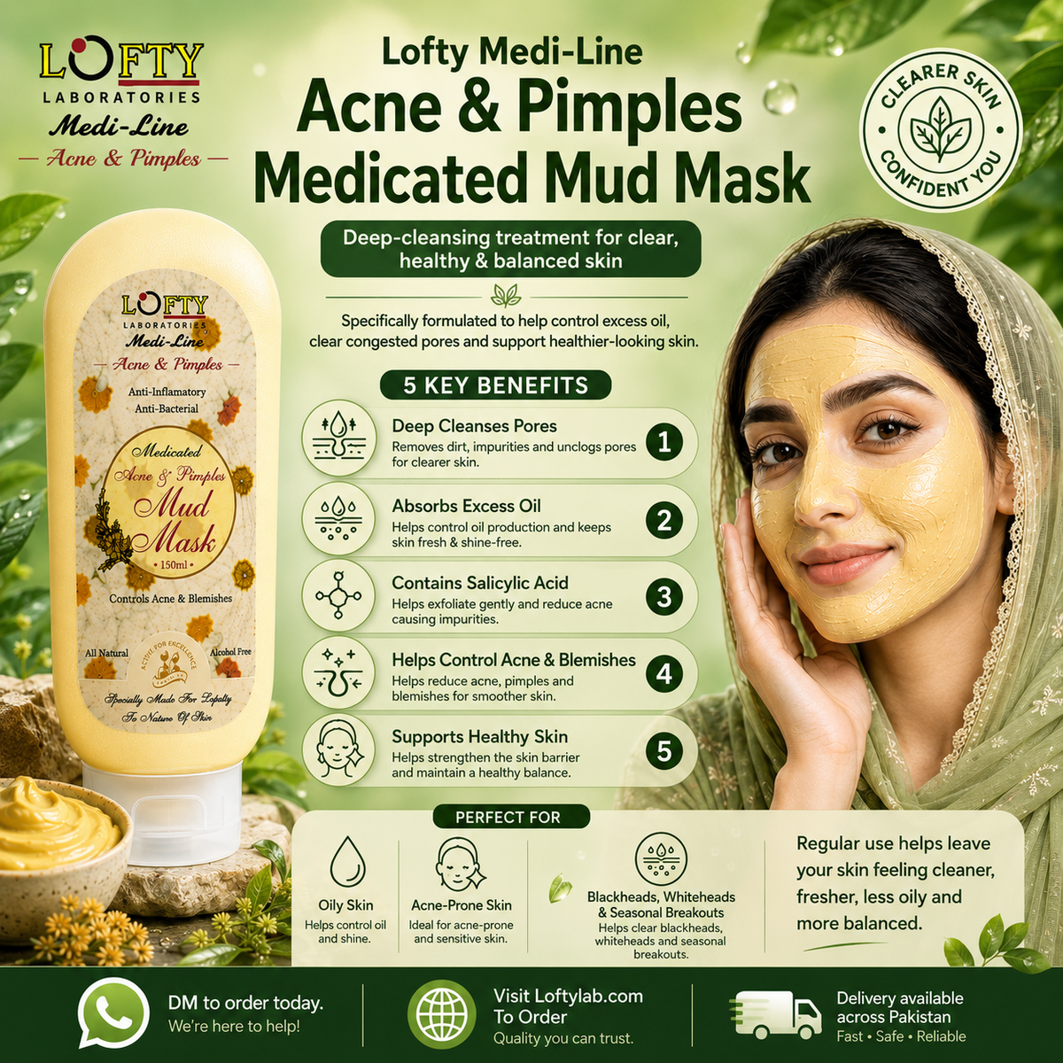Medi-Line Acne & Pimple Mud Mask 150ml