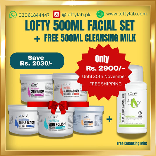 Lofty Professional 500ml Facial Set + Free 500ml Lofty Cleansing milk